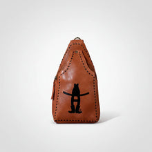 Load image into Gallery viewer, HLSR Genuine Leather Black Embroidered Sling Bag