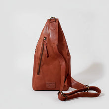 Load image into Gallery viewer, HLSR Genuine Leather Black Embroidered Sling Bag