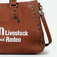 Load image into Gallery viewer, HLSR Genuine Leather White Embroidered Tote Bag