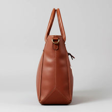 Load image into Gallery viewer, HLSR Genuine Leather White Embroidered Tote Bag