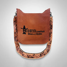 Load image into Gallery viewer, HLSR Genuine Leather Black Embroidered Crossbody Bag