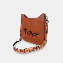 Load image into Gallery viewer, HLSR Genuine Leather Black Embroidered Crossbody Bag