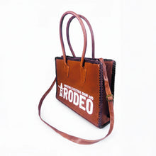 Load image into Gallery viewer, HLSR Genuine Leather White Embroidered Whip Stitch Tote Bag