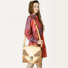 Load image into Gallery viewer, The Beverly Hand Tooled Leather Briefcase