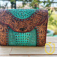 Load image into Gallery viewer, Ozark Lake Western Tooled Leather Crossbody Purse