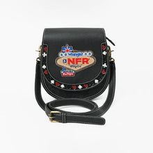 Load image into Gallery viewer, Delightra Official PRCA & NFR Licensed Collection®️ Genuine Leather Playing Card Motif Toolwork Accent Crossbody Bag