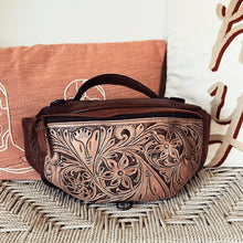 Load image into Gallery viewer, Round Grove Hand Tooled Leather Fanny Pack