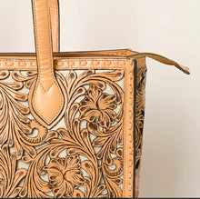Load image into Gallery viewer, Lone Star Hand Tooled Leather Tote Bag