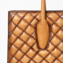 Load image into Gallery viewer, Western Whiskey Quilted Leather Tote Bag