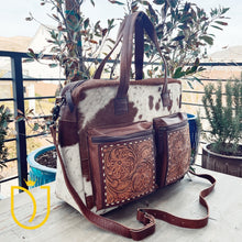 Load image into Gallery viewer, Hines Peak Western Leather Tote Bag