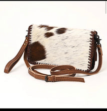 Load image into Gallery viewer, Braided Hair On Cowhide Leather Crossbody Wallet