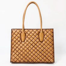 Load image into Gallery viewer, Western Whiskey Quilted Leather Tote Bag