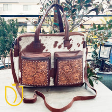 Load image into Gallery viewer, Hines Peak Western Leather Tote Bag