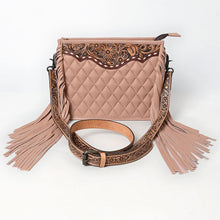 Load image into Gallery viewer, Regal Quilted Hand Tooled Leather Crossbody Purse