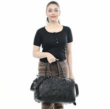 Load image into Gallery viewer, Frontier Belle Hand Tooled Leather Duffel Bag