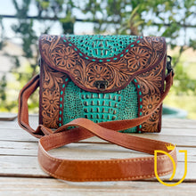 Load image into Gallery viewer, Ozark Lake Western Tooled Leather Crossbody Purse