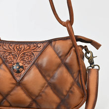 Load image into Gallery viewer, Yorkshire Quilted Leather Shoulder Bag | Luxury Western Purse with Hand-Tooled Floral Detail