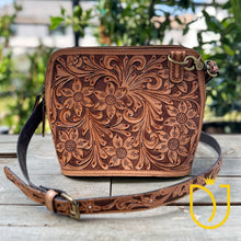 Load image into Gallery viewer, Rockwell Ranch Hand Tooled Leather Crossbody Purse