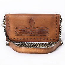 Load image into Gallery viewer, Rustic Roots Boot Stitch Leather Crossbody Wallet