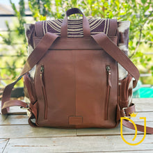 Load image into Gallery viewer, Sequoia Falls Tooled Leather and COwhide Western Backpack