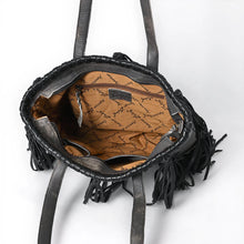 Load image into Gallery viewer, Mystic Meadow Leather Shoulder Tote Bag