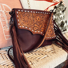 Load image into Gallery viewer, Rock Springs Western Leather Crossbody Purse