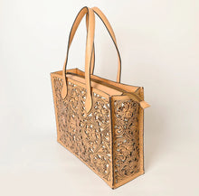 Load image into Gallery viewer, Lone Star Hand Tooled Leather Tote Bag