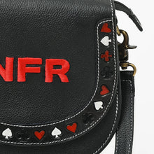Load image into Gallery viewer, Blackjack Official PRCA & NFR Licensed Collection®️ Black Pebble Leather Card Embellished Crossbody Bag