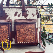 Load image into Gallery viewer, Hines Peak Western Leather Tote Bag
