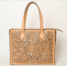 Load image into Gallery viewer, Lone Star Hand Tooled Leather Tote Bag