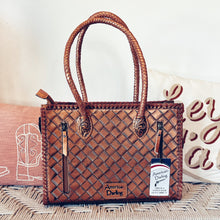 Load image into Gallery viewer, Golden Hand Tooled Leather Tote Bag