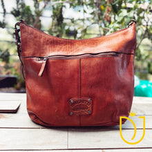 Load image into Gallery viewer, Apulia Cognac Italian Leather Shoulder Bag | Luxury Medium Leather Handbag with Zipper Closure