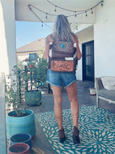 Load image into Gallery viewer, Sequoia Falls Tooled Leather and COwhide Western Backpack