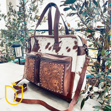 Load image into Gallery viewer, Hines Peak Western Leather Tote Bag