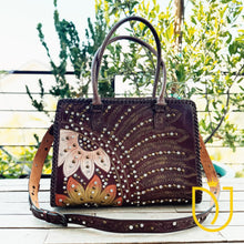 Load image into Gallery viewer, Silent Sonnet Hand Tooled Leather Shoulder Bag