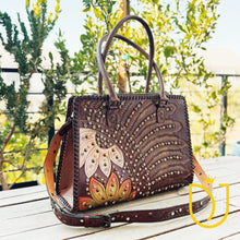 Load image into Gallery viewer, Silent Sonnet Hand Tooled Leather Shoulder Bag
