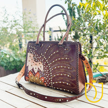 Load image into Gallery viewer, Silent Sonnet Hand Tooled Leather Shoulder Bag