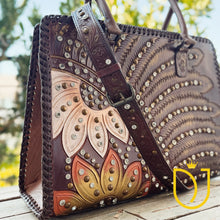 Load image into Gallery viewer, Silent Sonnet Hand Tooled Leather Shoulder Bag