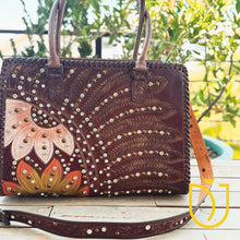 Load image into Gallery viewer, Silent Sonnet Hand Tooled Leather Shoulder Bag