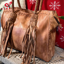 Load image into Gallery viewer, Valle Vista Vintage Leather Shoulder Tote Bag