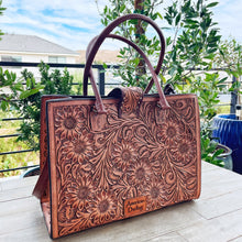 Load image into Gallery viewer, The Ghost Town Hand Tooled Leather Tote Bag