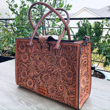 Load image into Gallery viewer, The Ghost Town Hand Tooled Leather Tote Bag