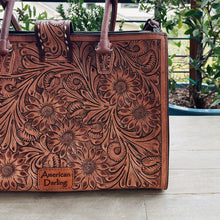 Load image into Gallery viewer, The Ghost Town Hand Tooled Leather Tote Bag