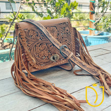 Load image into Gallery viewer, Eagle Island Hand Tooled Leather Crossbody Purse