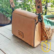 Load image into Gallery viewer, Eagle Island Hand Tooled Leather Crossbody Purse