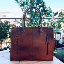 Load image into Gallery viewer, Copper Mountain Hand Tooled Leather Tote Bag