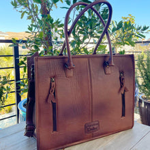 Load image into Gallery viewer, Copper Mountain Hand Tooled Leather Tote Bag
