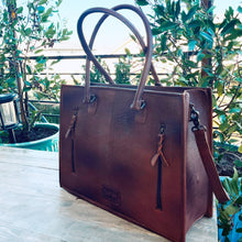 Load image into Gallery viewer, Copper Mountain Hand Tooled Leather Tote Bag