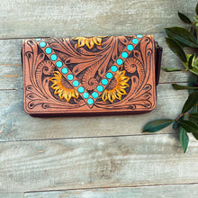 Load image into Gallery viewer, High Falls Hand Tooled Leather Wallet