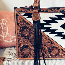 Load image into Gallery viewer, Hillshire Village Western Leather Tote Bag